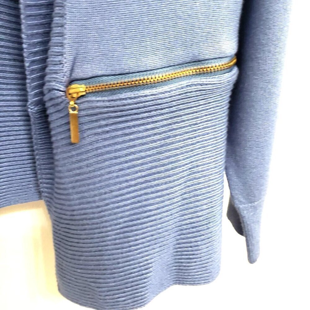 M Magaschoni Light Blue Open Collared Cardigan Sz L - Picture 4 of 6